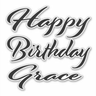 Sticker Grace Name Prénom Anniversaire de la Broderie noir