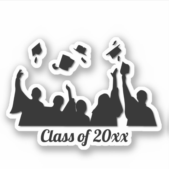 Sticker Grad Casquette Jeu de diplôme (Devant)