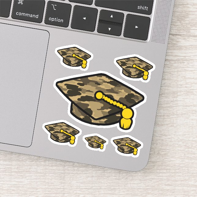 Sticker Graduation Cap Khaki Camo (Détail)