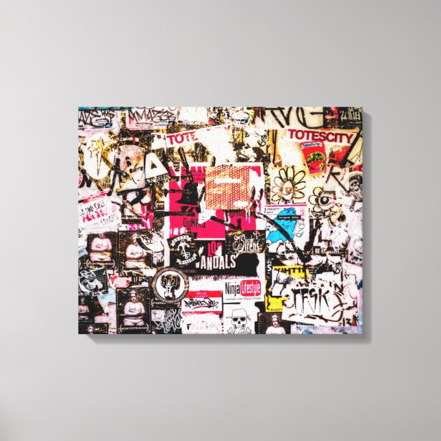 Sticker Graffiti Canvas Print (Front)