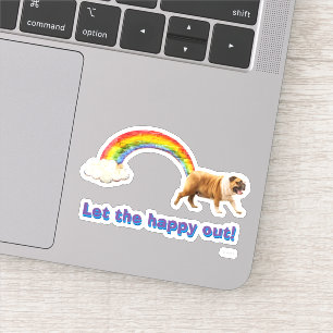 Sticker Graffiti de chien et d'arc-en-ciel