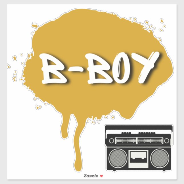 Sticker Graffiti Hip hop Gold B-Boy Genre Reveillez (Feuille)