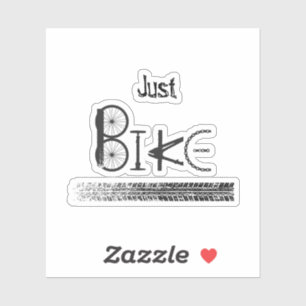 Sticker Graffiti « Just Bike » fait de pièces de vélo et d