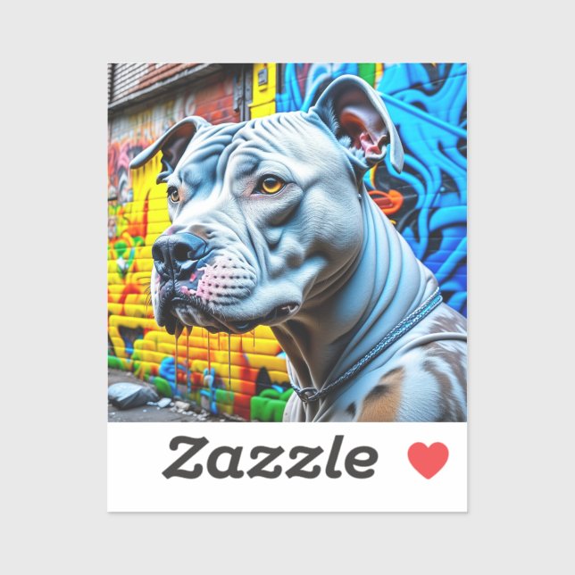 Sticker Graffiti Street Art Pitbull (Feuille)