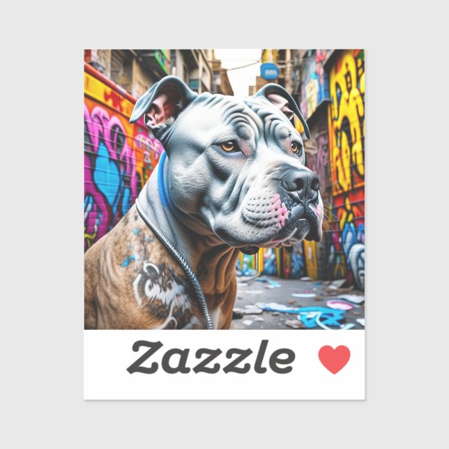 Sticker Graffiti Street Art Pitbull (Feuille)