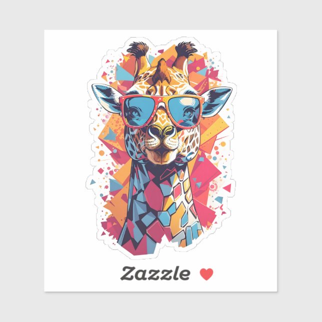 Sticker Graffiti Style Giraffe Portrait-58567 (Feuille)