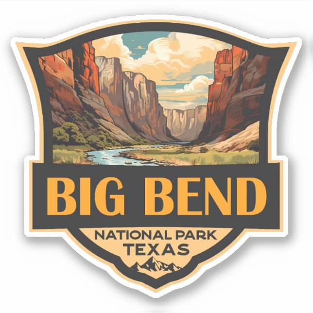 Sticker Grand Bend National Park Illustration Insigne Rétr (Devant)