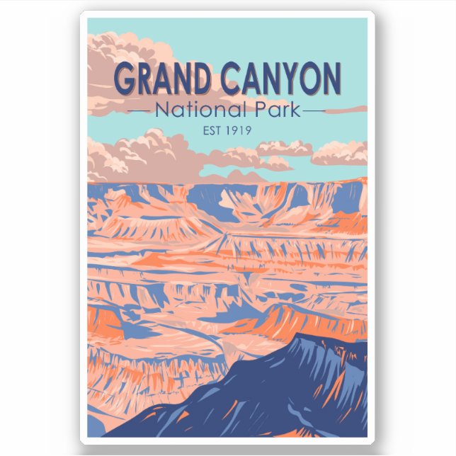 Sticker Grand Canyon National Park Arizona Vintage (Devant)