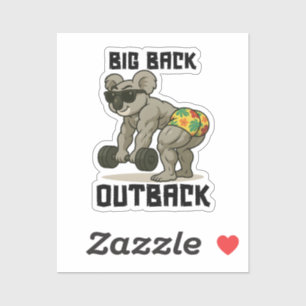 Sticker Grand dos Outback – Design de soulevé de terre drô