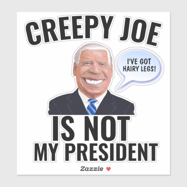 STICKER GRAND FUNNY DÉPLAISANT JOE BIDEN DÉCALES (Feuille)