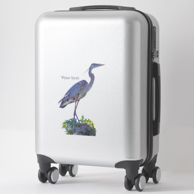 Sticker Grand Héron bleu debout haut (Sur valise)
