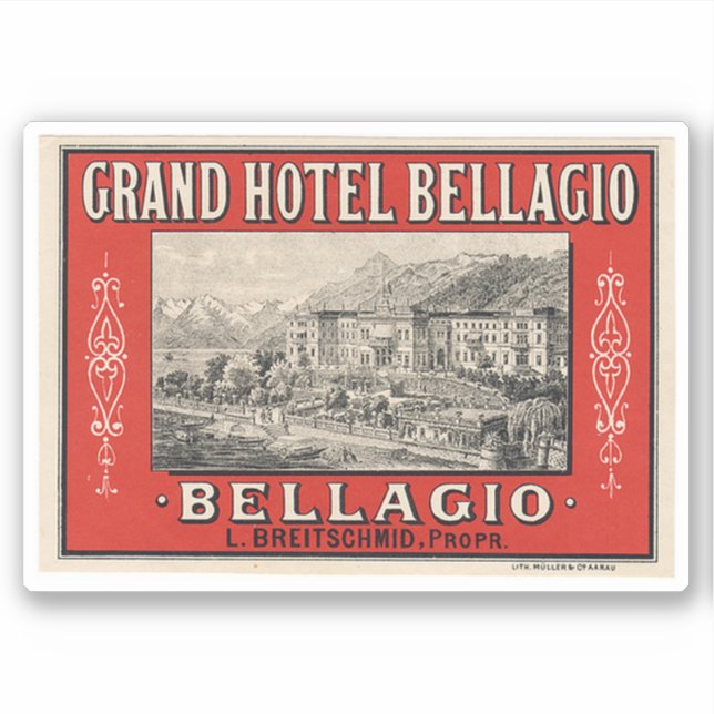 Sticker Grand Hôtel Bellagio Italie (Devant)