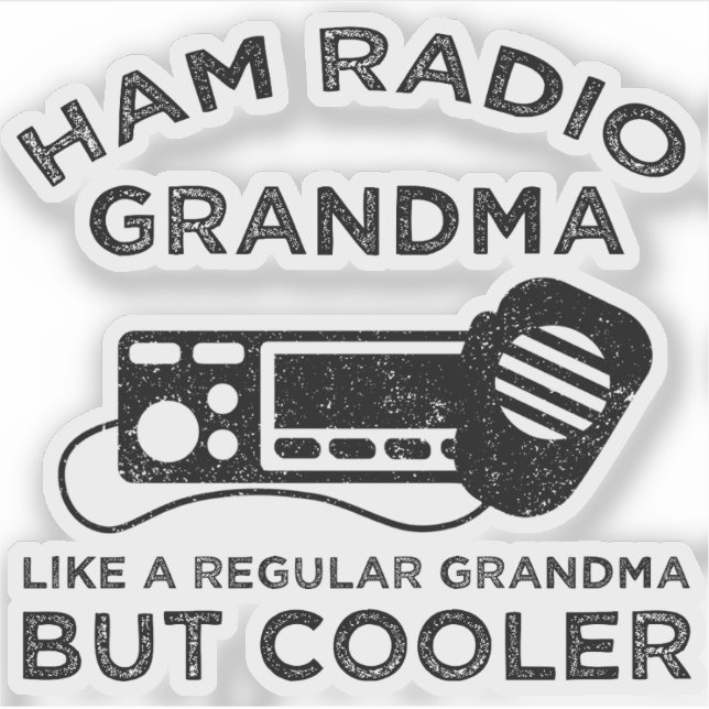 Sticker Grand-mère de la radio de jambon comme grand-mère  (Devant)