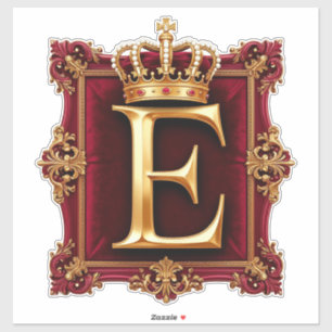 Sticker Grand monogramme E sur velours rouge