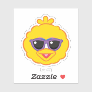 Sticker Grand Oiseau souriant visage avec lunettes de sole