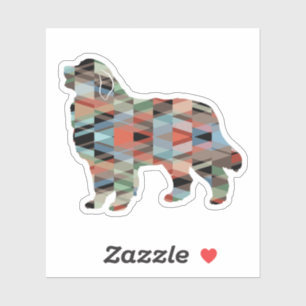 Sticker Grand Pyrénées race de chien Geo Silhouette Plaid