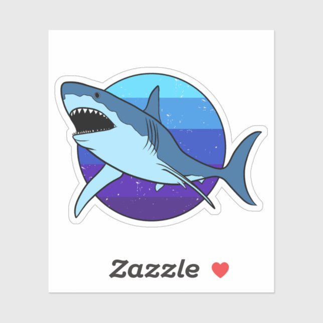 Sticker Grand requin blanc (Feuille)