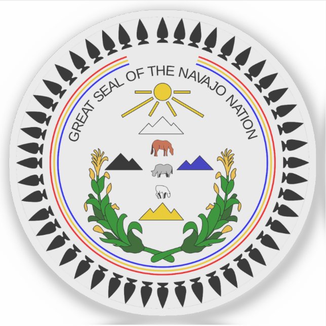Sticker Grand sceau de la nation et de la tribu Navajo, US (Devant)