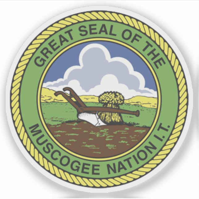 Sticker Grand sceau des peuples de Muscogee Creek, États-U (Devant)