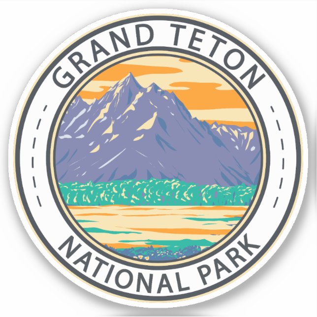Sticker Grand Teton National Park In Spring Badge (Devant)