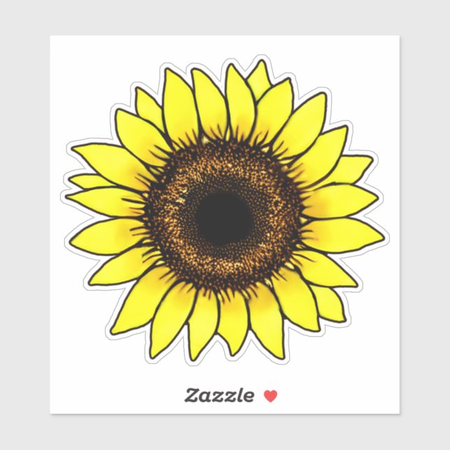 Sticker Grand tournesol jaune doré (Feuille)