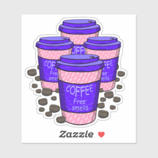 Sticker Grande 4 Tasse De Café X
