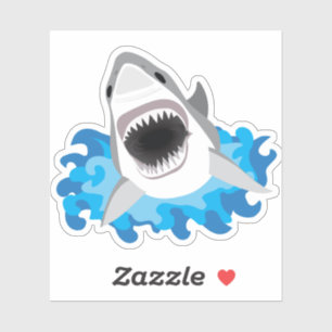 Sticker Grande attaque de requin blanc