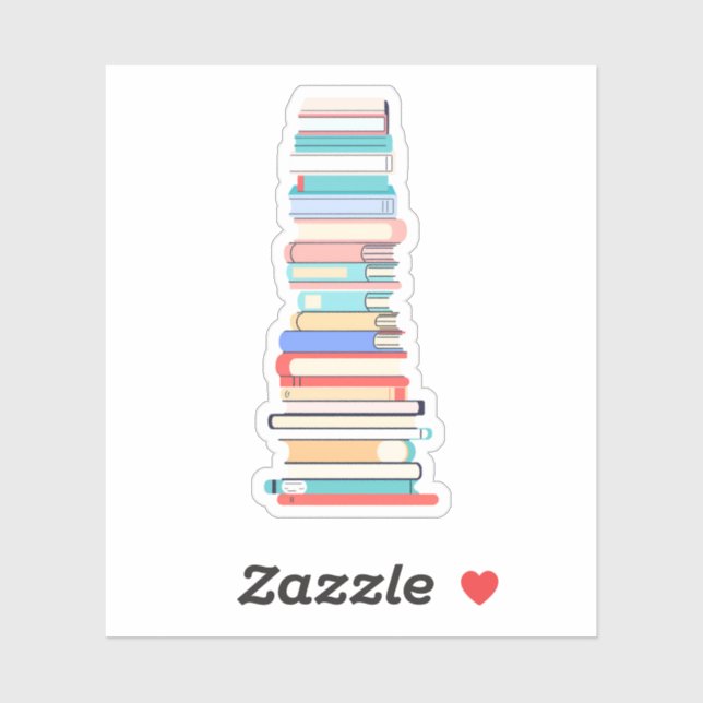 Sticker Grande pile de livres (Feuille)