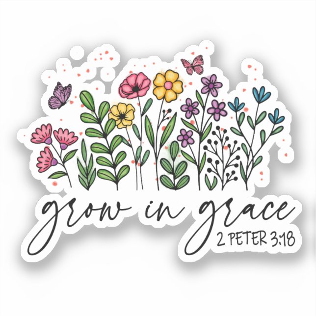 Sticker Grandir en grâce (Recto)