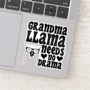 Sticker Grandma Llama N'A Pas Besoin De Drame Mignonne Gra