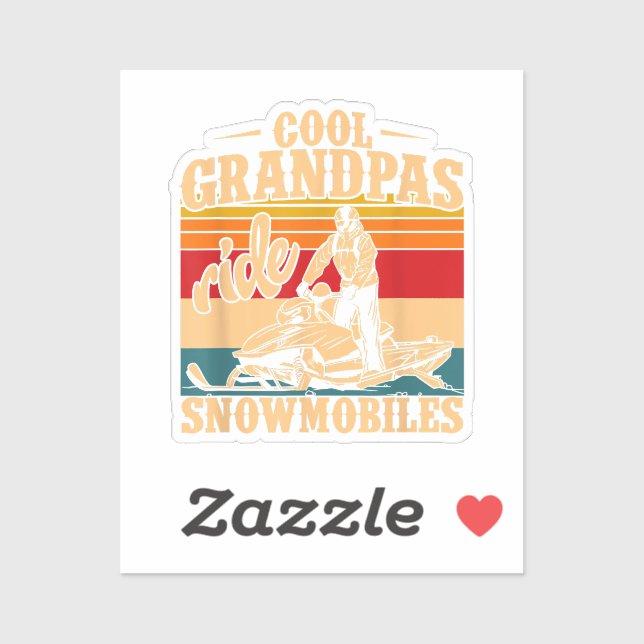 Sticker Grandpas cool randonnée Motoneige Motoneige Motone (Feuille)