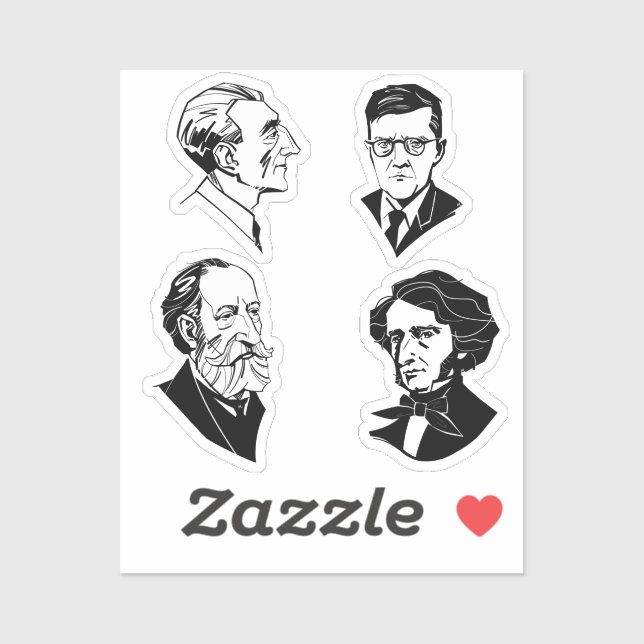 Sticker Grands compositeurs - set 6 - (Feuille)
