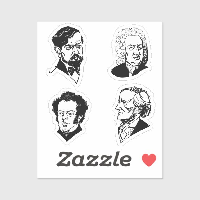 Sticker Grands compositeurs - set 8 - (Feuille)