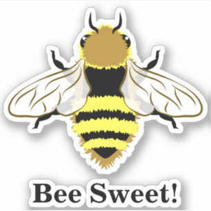 Sticker Graphique d'abeilles miel avec texte personnalisé