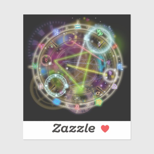 Sticker Graphique d'astrologie zodiaque (Feuille)