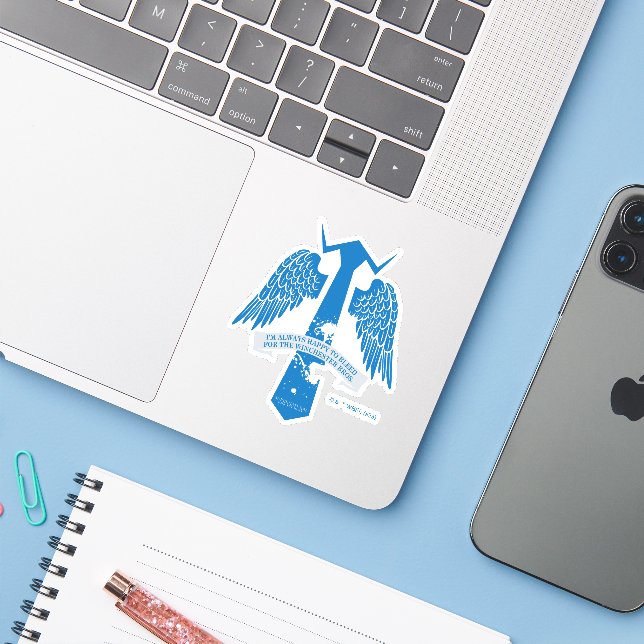 Sticker Graphique de citation de Cravate de Castiel surnat (Ordinateur portable avec iPhone)