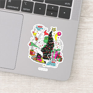Sticker Graphique de Noël coloré Grinch