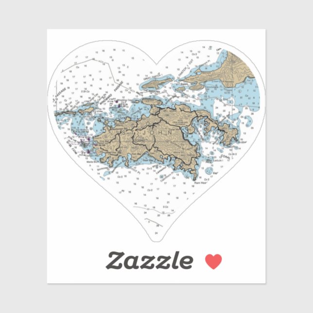 Sticker Graphique de Saint John USVI (Feuille)