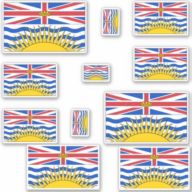 Sticker Graphique des drapeaux de la Colombie-Britannique (Devant)
