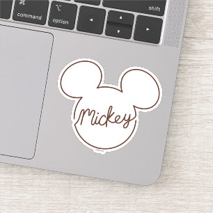 Sticker Graphique du nom de Mickey en icône à ligne contin