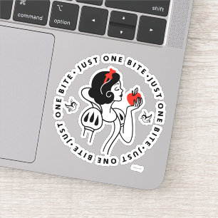 Sticker Graphique en bref blanc de neige "Just One Bite"