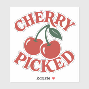 Sticker Graphisme de fruit rétro tendance sélectionné Cher