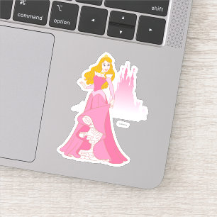 Sticker Graphisme de la princesse Aurora et du château