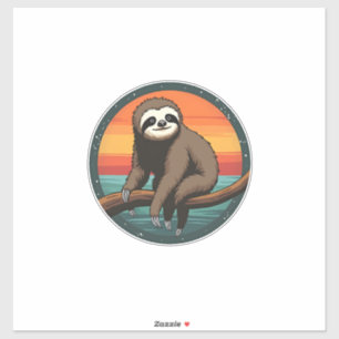 Sticker Graphisme de paresseux vintage Art animal de la ju