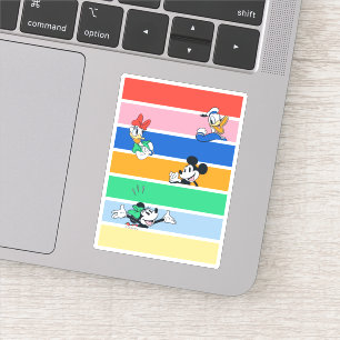 Sticker Graphisme rayé avec couleurs en relief Mickey & se