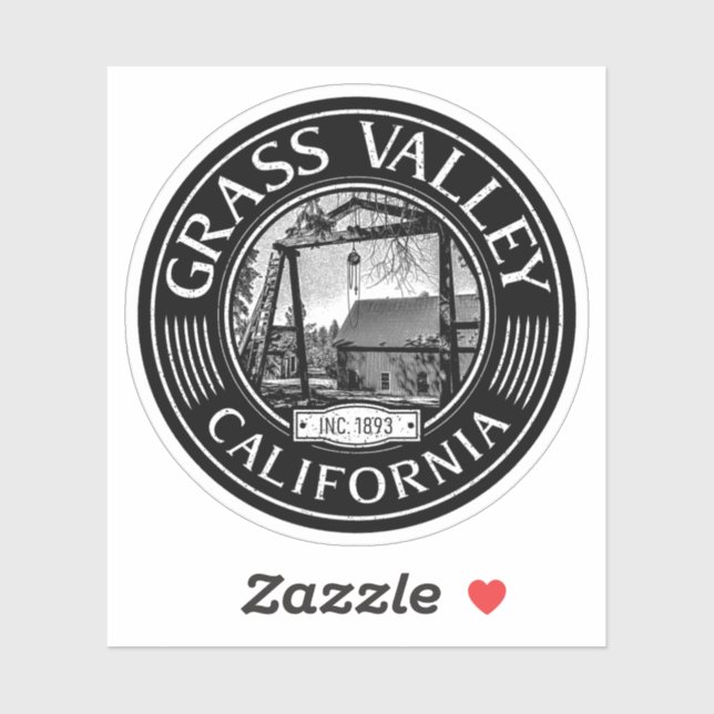 STICKER GRASS VALLEY CALIFORNIA VINTAGE - EMPIRE MINE (Feuille)