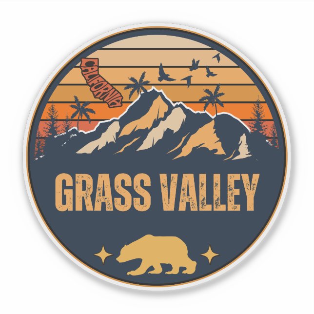 Sticker Grass Valley, Californie (Devant)