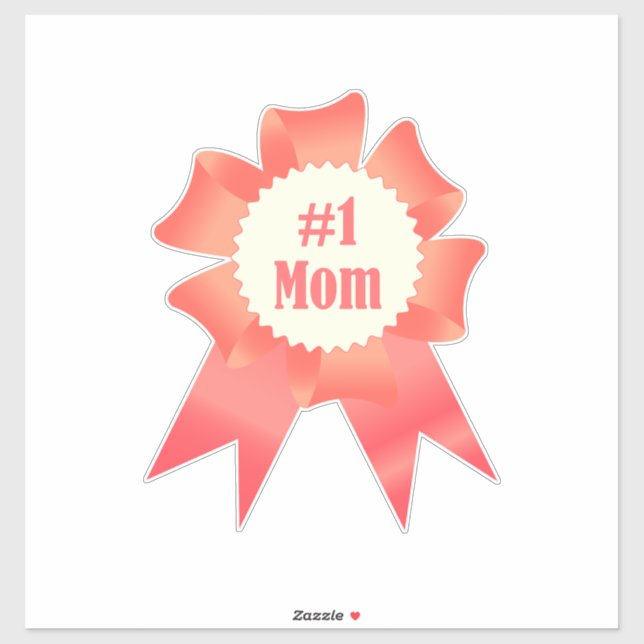 Sticker Gratitude Numéro Une maman lauréat du prix ruban (Feuille)