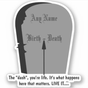 Sticker Gravestone Le Dash Vivant Vie À Son Plus Complet