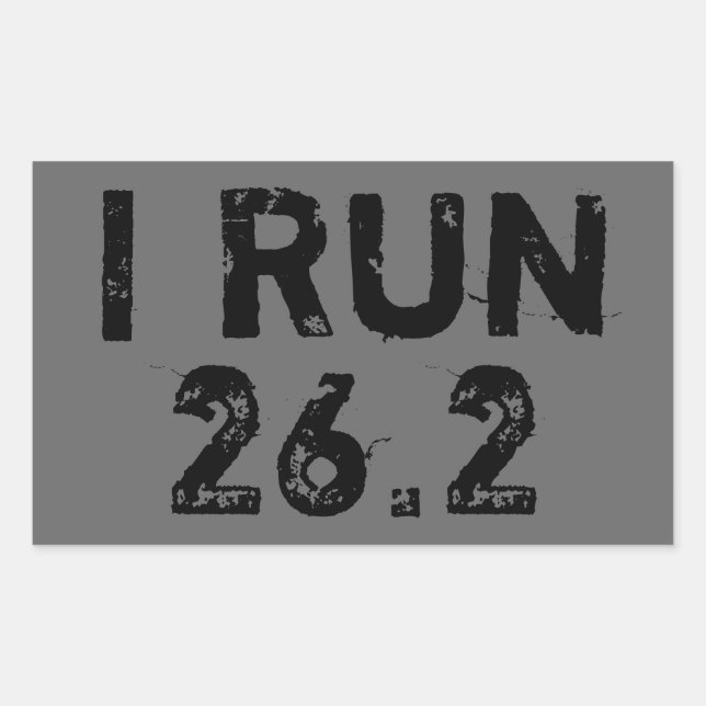 Sticker Gray I Run 26.2 (Devant)